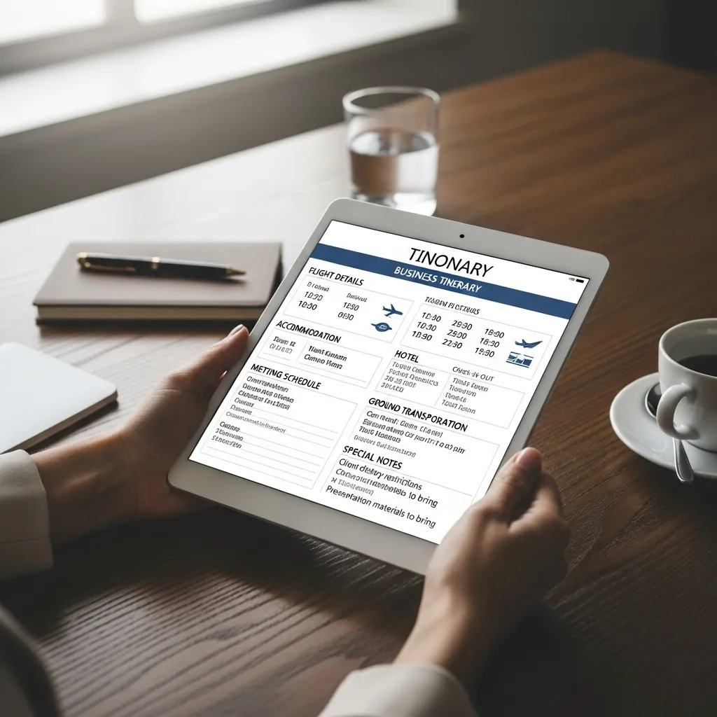 Business Travel Itinerary